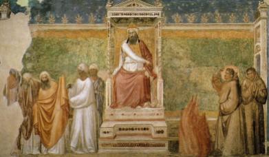 Giotto_di_Bondone_-_Scenes_from_the_Life_of_Saint_Francis_-_6._St_Francis_before_the_Sultan_(Trial_by_Fire)_-_WGA09313